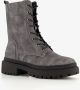 BLUE BOX dames veterboots grijs - Thumbnail 1