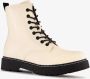 BLUE BOX dames veterboots lichtbeige zwart - Thumbnail 1