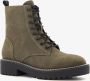 Blue Box dames veterboots olijfgroen - Thumbnail 1