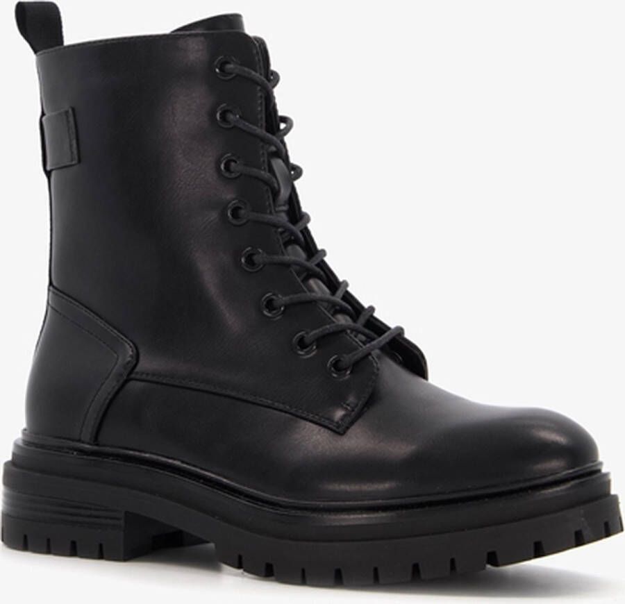 BLUE BOX dames veterboots zwart