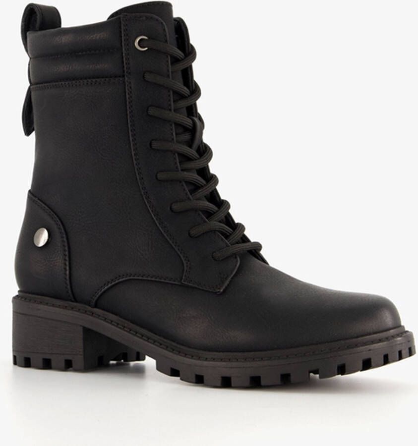 Blue Box dames veterboots zwart