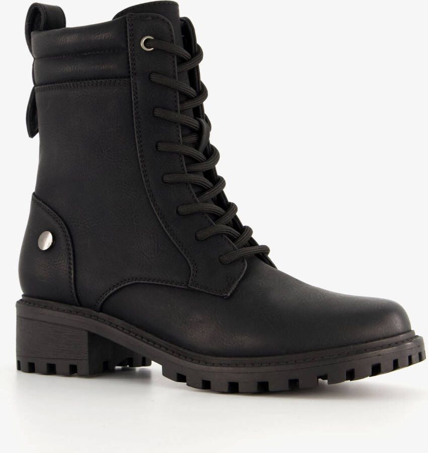 BLUE BOX dames veterboots zwart