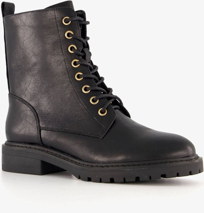 Blue Box dames veterboots zwart