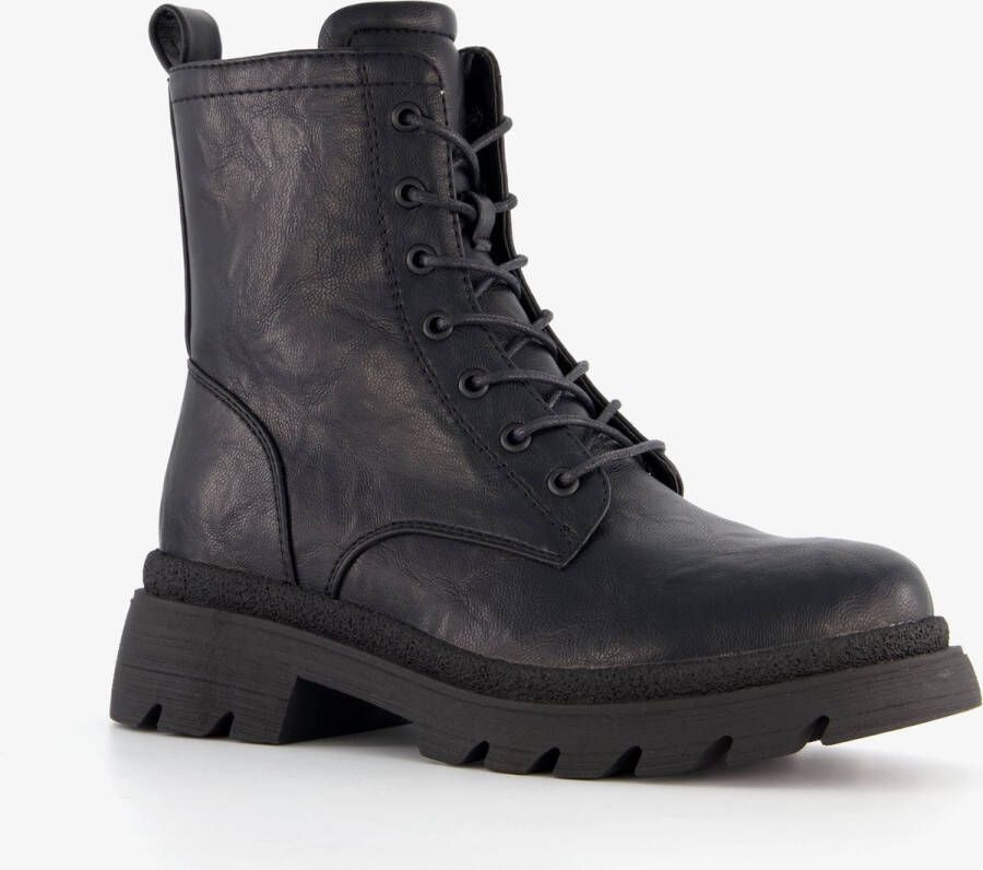 BLUE BOX dames veterboots zwart