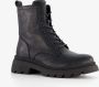 BLUE BOX dames veterboots zwart - Thumbnail 1