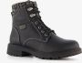 BLUE BOX dames veterboots zwart met gebreid detail - Thumbnail 1