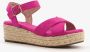 Blue Box espadrilles met sleehak fuchsia roze - Thumbnail 3