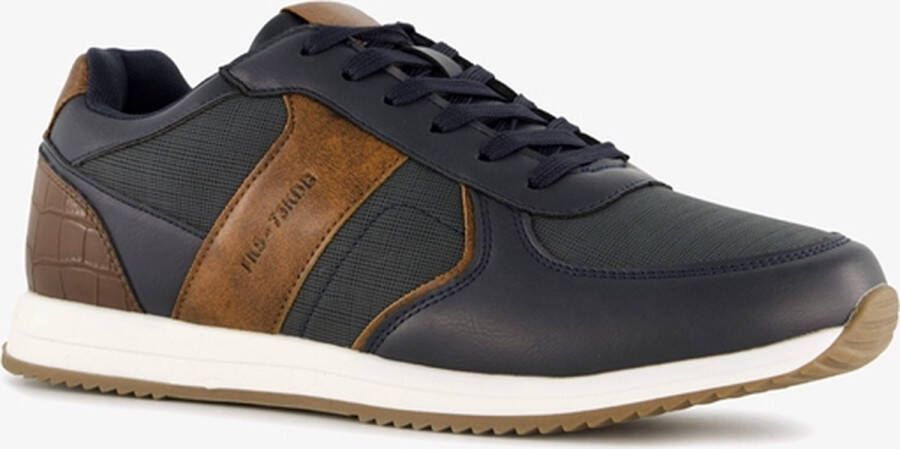 BLUE BOX heren sneakers blauw cognac Uitneembare zool