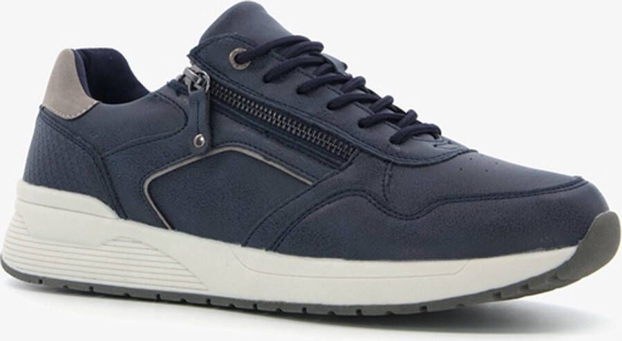 BLUE BOX heren sneakers blauw met rits Uitneembare zool