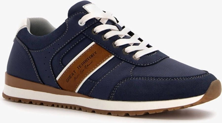 Blue Box heren sneakers blauw bruin