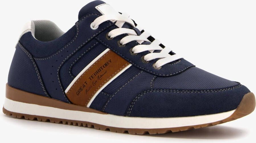 BLUE BOX heren sneakers blauw bruin