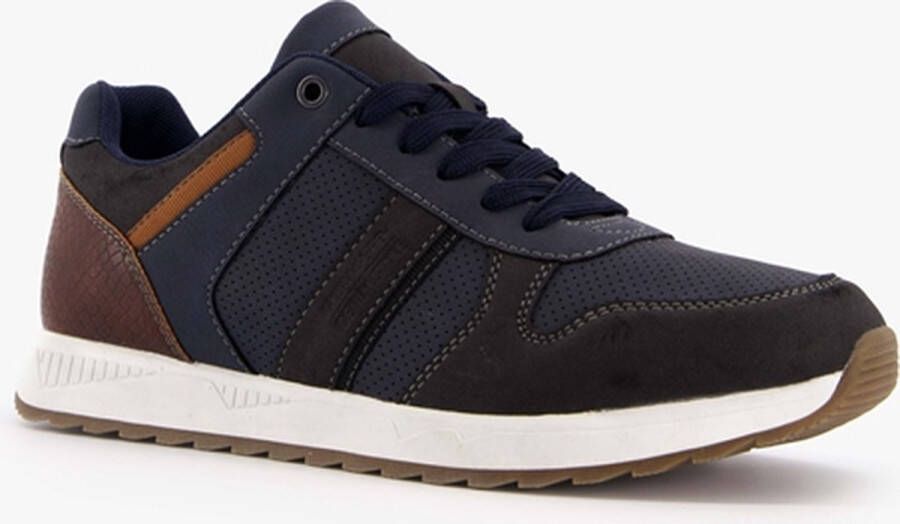 BLUE BOX heren sneakers blauw bruin Uitneembare zool