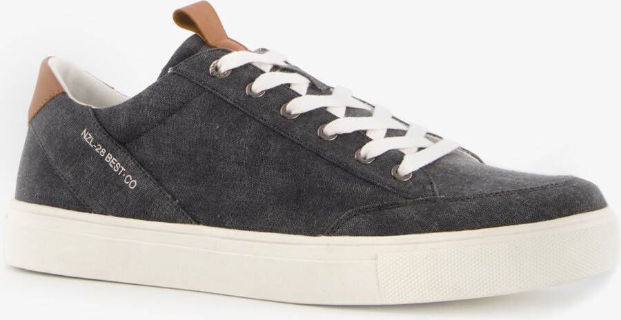 BLUE BOX heren sneakers met denim zwart Uitneembare zool