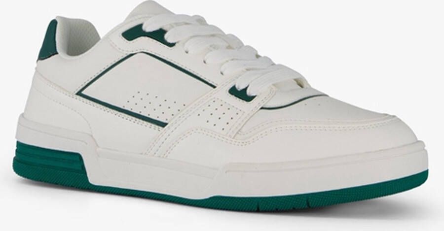 BLUE BOX heren sneakers wit groen Uitneembare zool