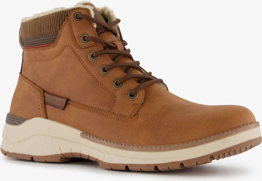 BLUE BOX heren veterboots cognac Uitneembare zool