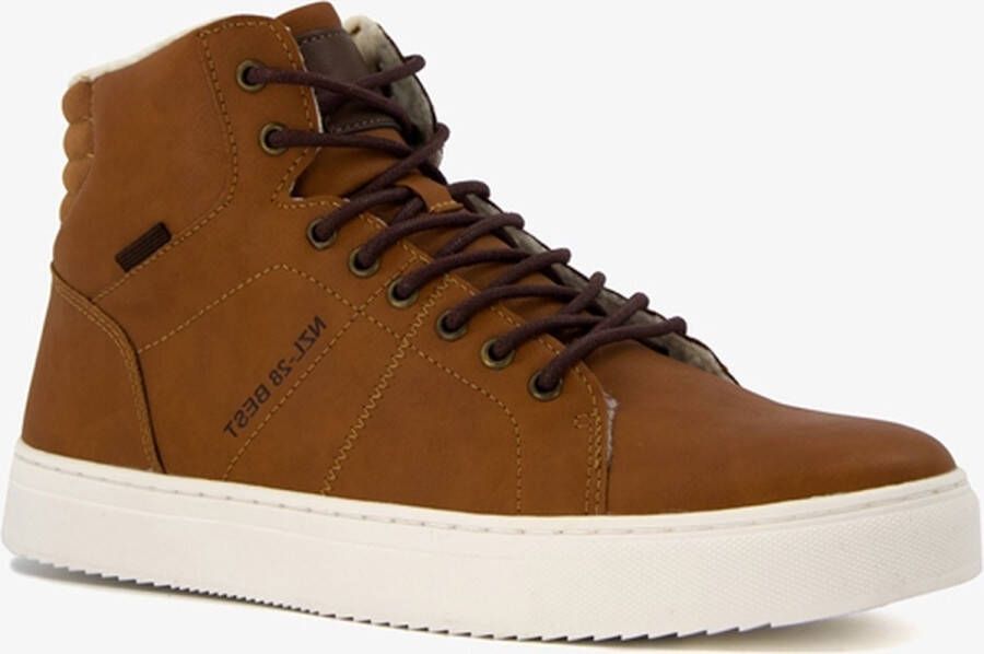 BLUE BOX hoge heren sneakers cognac Uitneembare zool