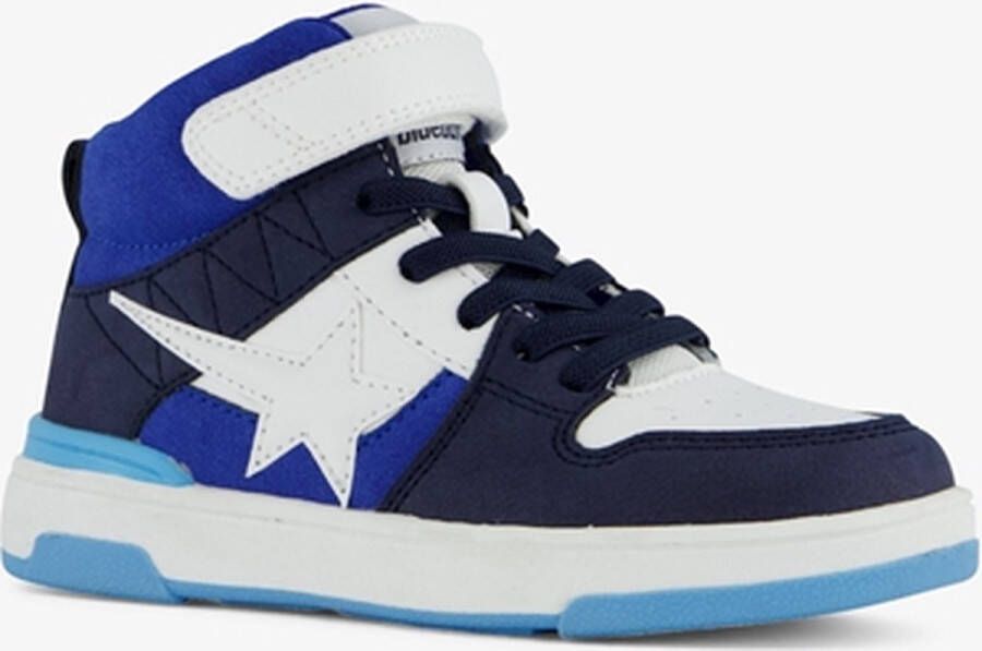 BLUE BOX hoge jongens sneakers blauw met ster Uitneembare zool