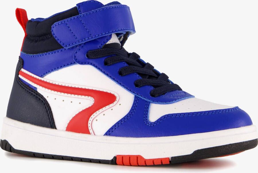 BLUE BOX hoge jongens sneakers blauw rood Uitneembare zool