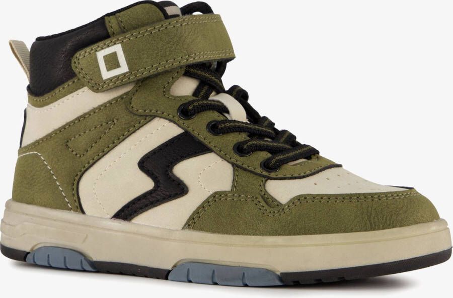 BLUE BOX hoge jongens sneakers groen beige Uitneembare zool