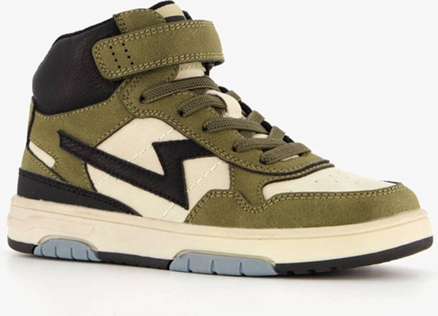 BLUE BOX hoge jongens sneakers groen beige Uitneembare zool