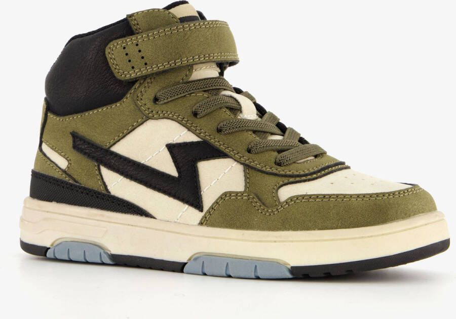 BLUE BOX hoge jongens sneakers groen beige Uitneembare zool