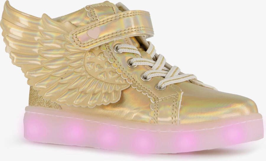 BLUE BOX hoge meisjes sneakers met lichtjes goud