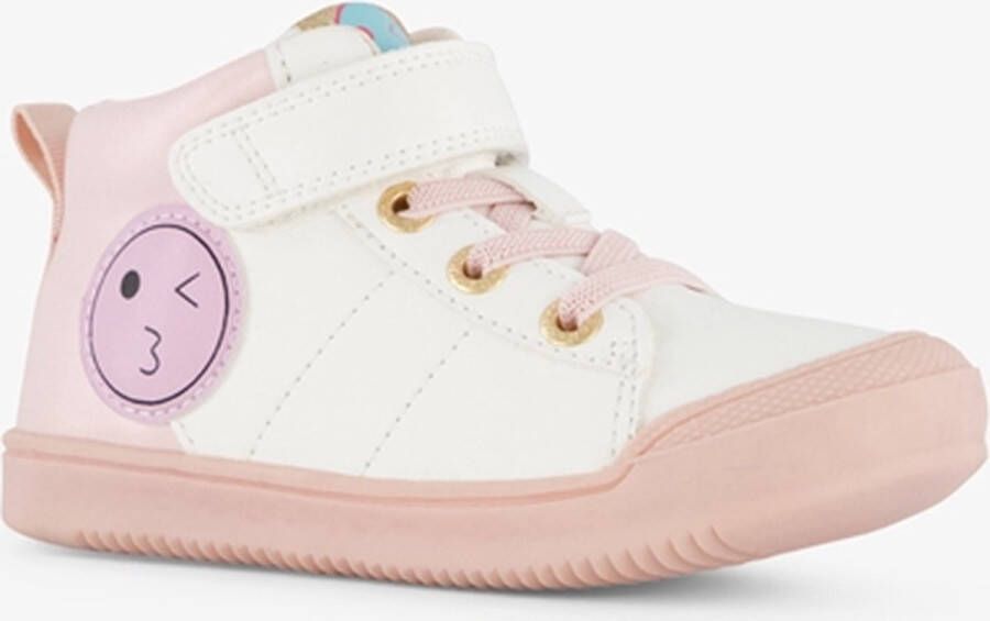 BLUE BOX hoge meisjes sneakers met smileys Wit