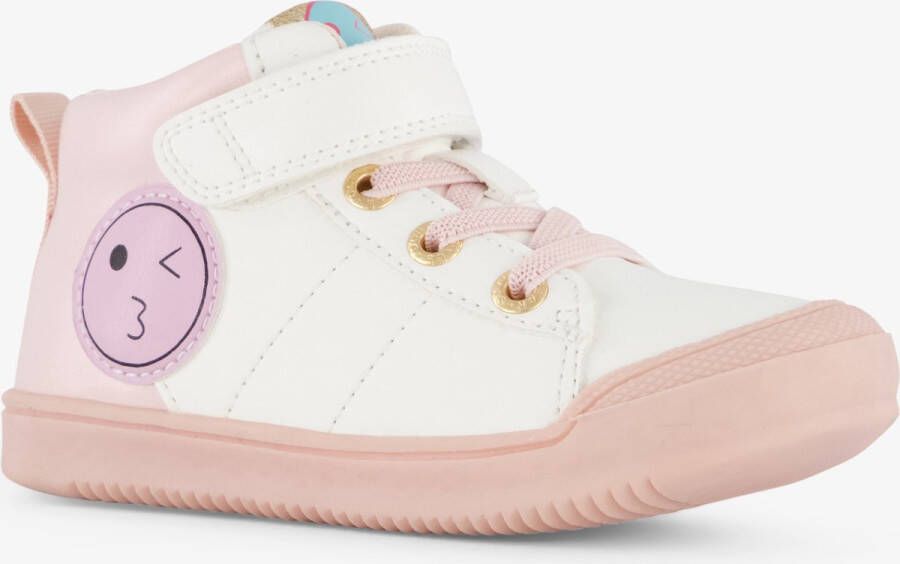 BLUE BOX hoge meisjes sneakers met smileys Wit