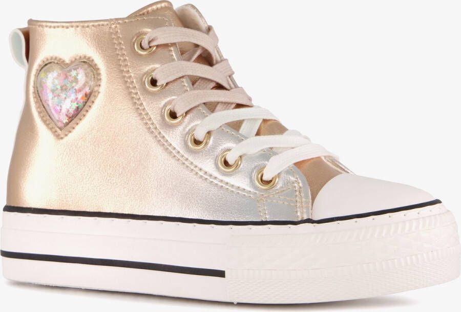 BLUE BOX hoge meisjes sneakers metallic goud