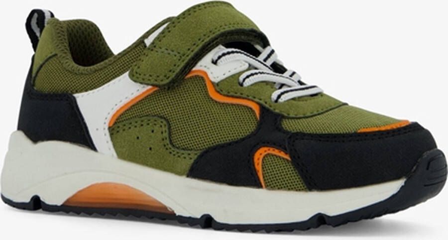 BLUE BOX jongens sneakers groen met oranje details Uitneembare zool