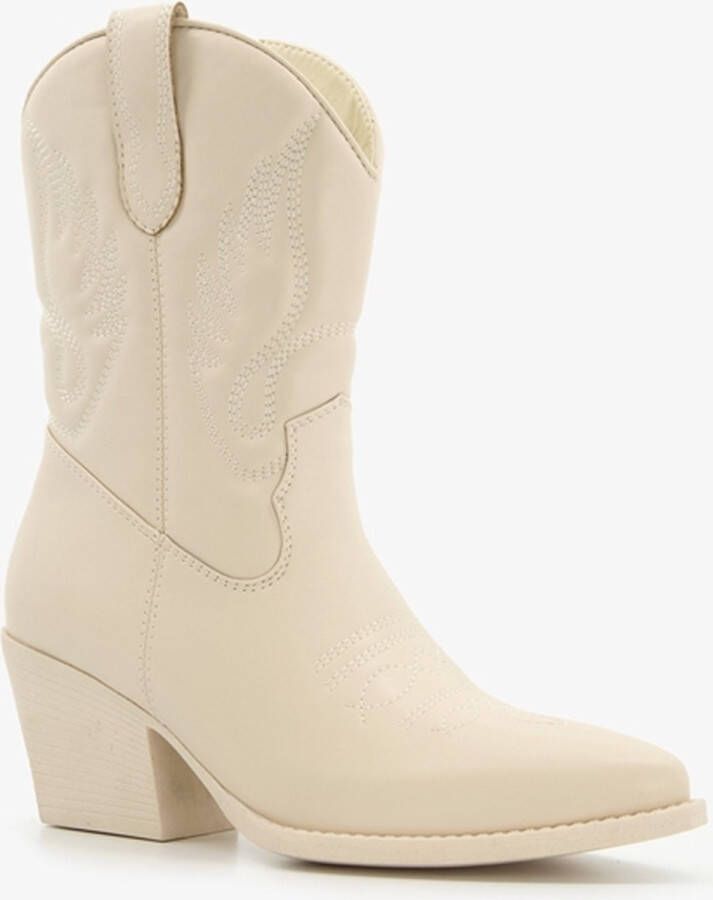 BLUE BOX lage dames cowboy western boots crème Beige