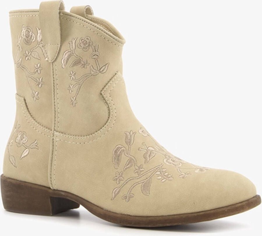 BLUE BOX lage dames cowboy western laarzen beige