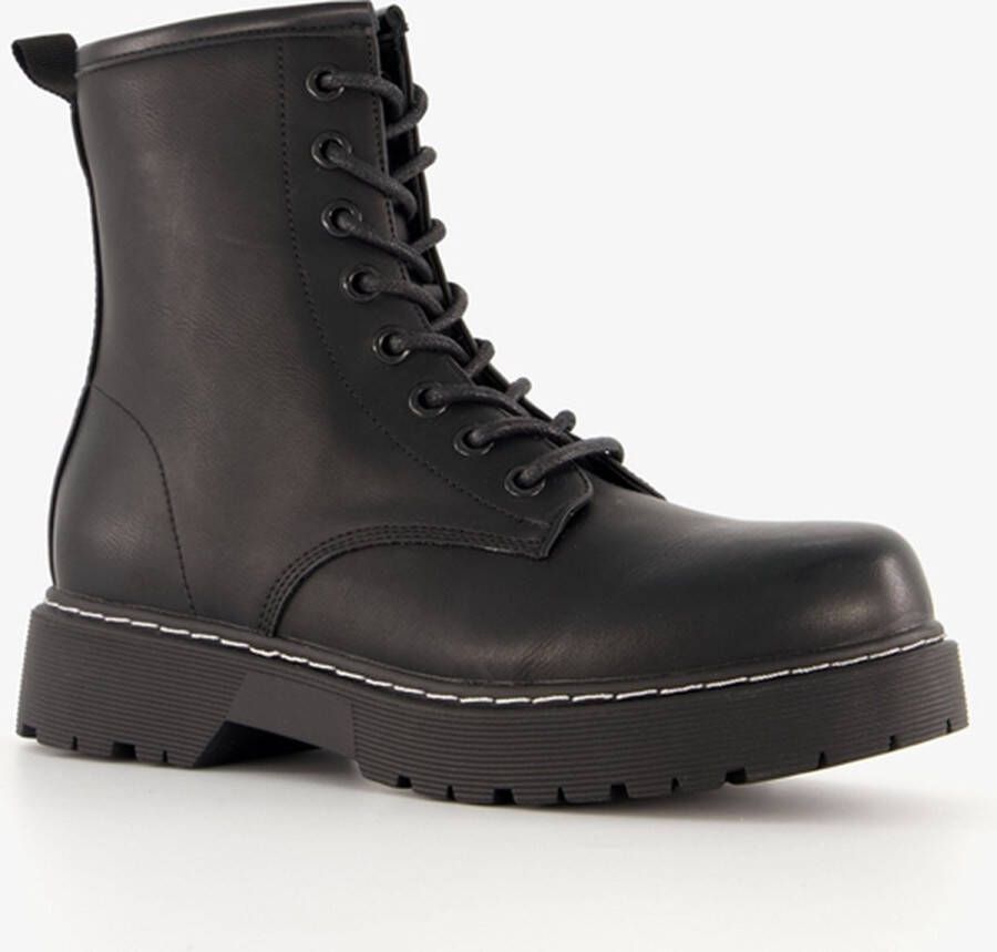 Blue Box lak dames veterboots grijs