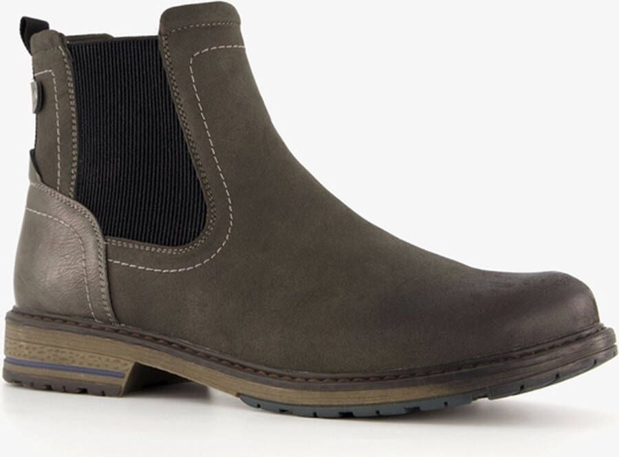 BLUE BOX leren heren chelsea boots grijs