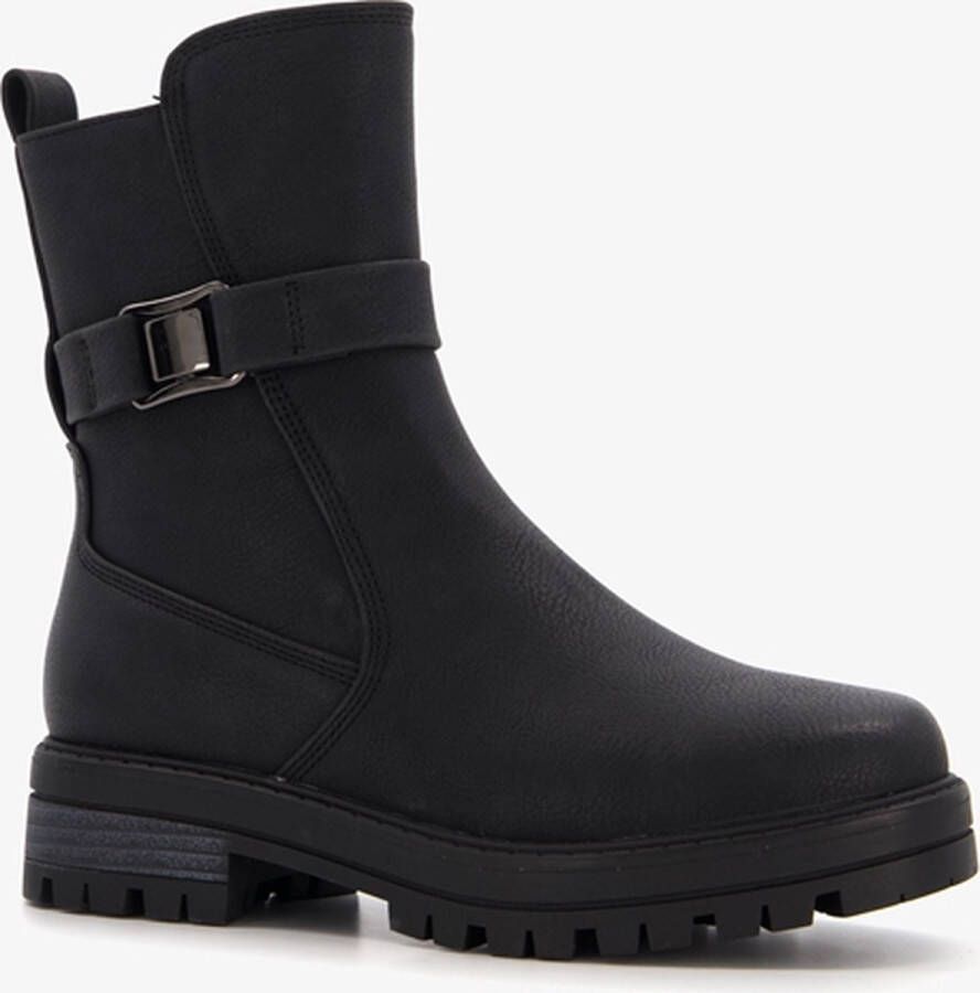 Blue Box meisjes biker boots zwart