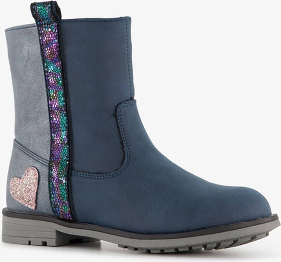 Blue Box meisjes boots met glitters blauw grijs