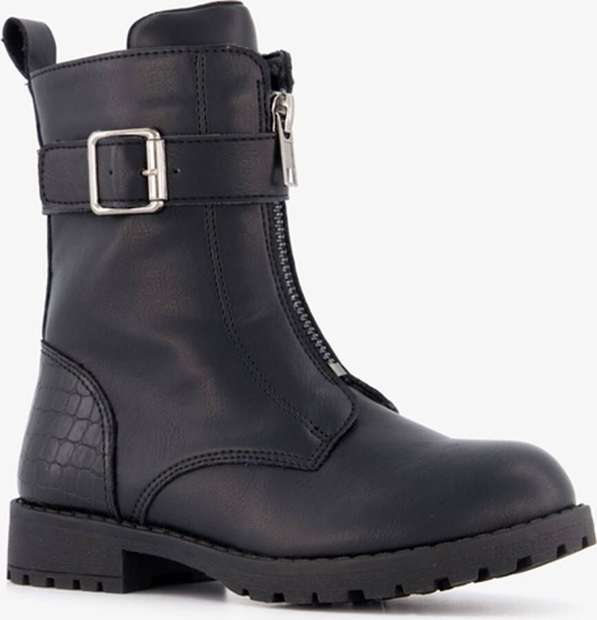 BLUE BOX meisjes boots met ritsen zwart Uitneembare zool