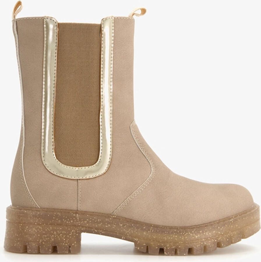 Blue Box meisjes Chelsea boots beige met glitters - Foto 1