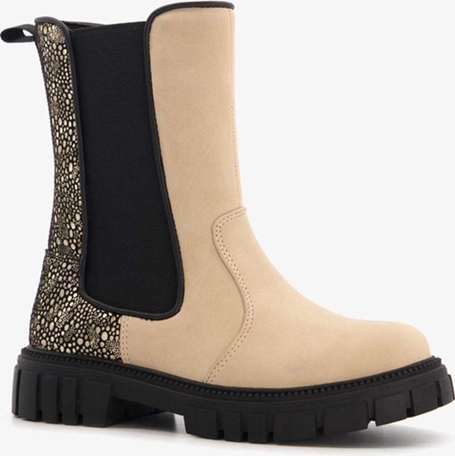 BLUE BOX meisjes Chelsea boots beige zwart Uitneembare zool