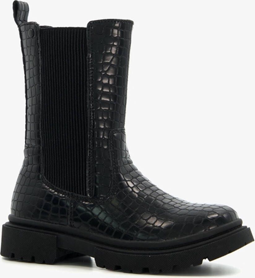 BLUE BOX meisjes chelsea boots zwart croco print Uitneembare zool