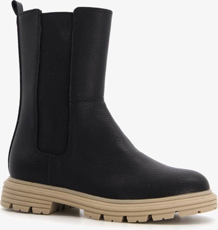 BLUE BOX meisjes Chelsea boots zwart beige Uitneembare zool