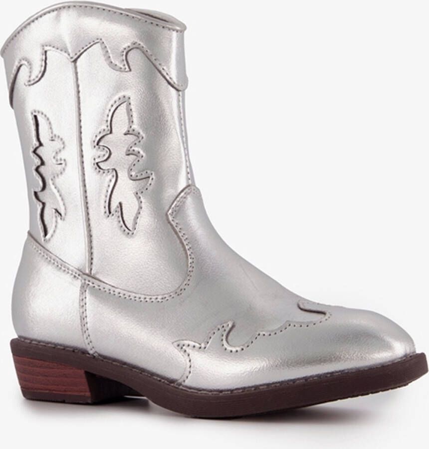 BLUE BOX meisjes cowboy western boots zilveren metallic