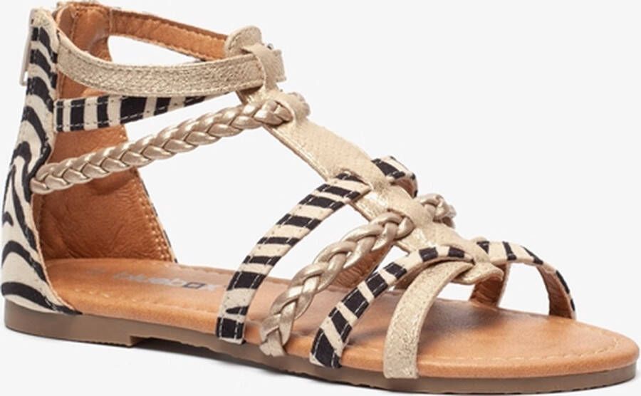 BLUE BOX meisjes sandalen goud zebraprint