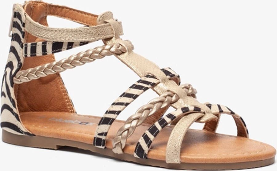 Blue Box meisjes sandalen goud zebraprint