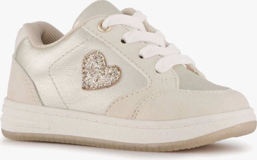 BLUE BOX meisjes sneakers met glitter hartje Beige Uitneembare zool