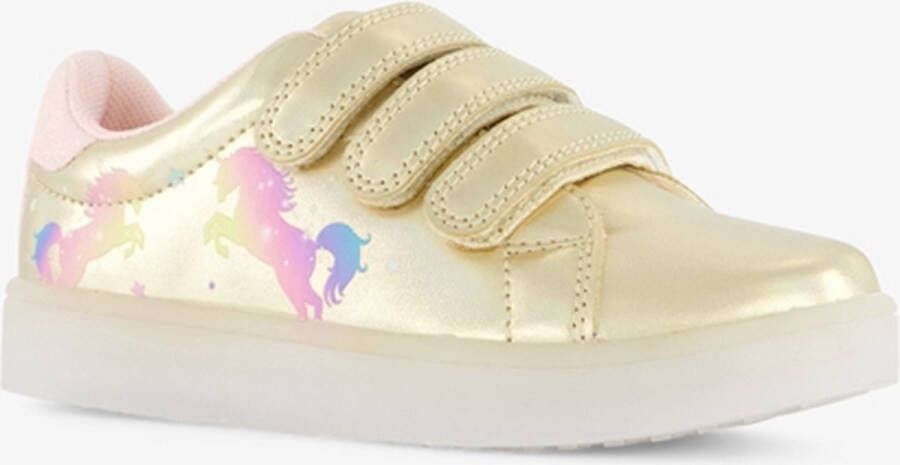 BLUE BOX meisjes sneakers met lichtjes goud Uitneembare zool