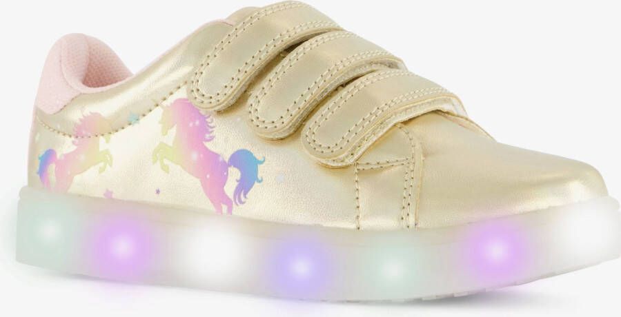 BLUE BOX meisjes sneakers met lichtjes goud Uitneembare zool