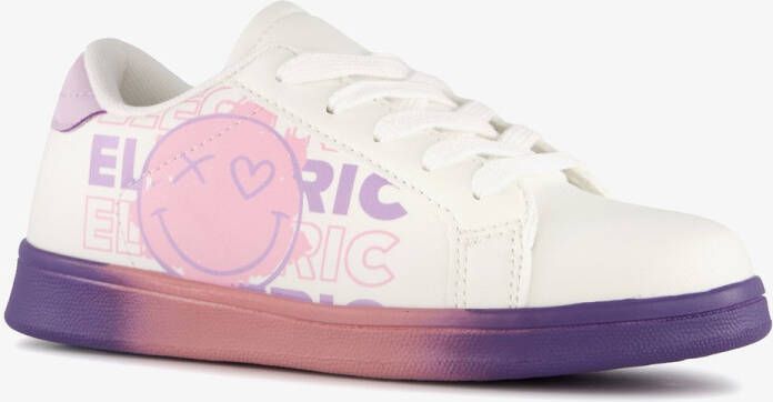 BLUE BOX meisjes sneakers met smiley wit pastel