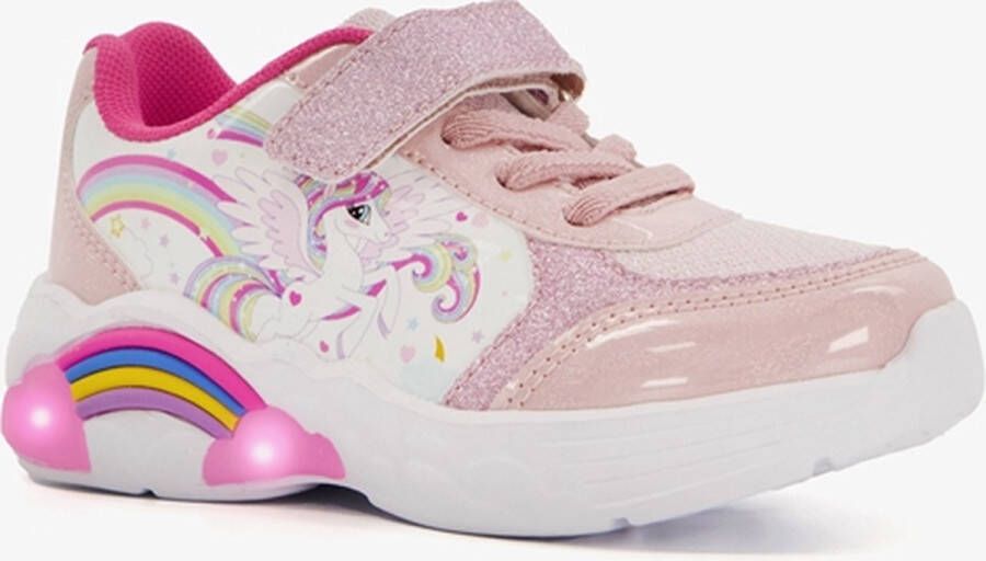 BLUE BOX meisjes sneakers unicorn met lichtjes Roze Uitneembare zool