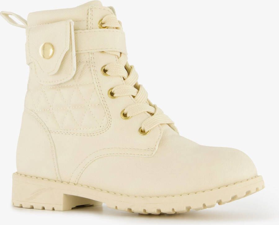 BLUE BOX meisjes veterboots met tasje beige